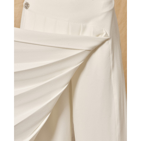 Pantalon blanc à volants Edward Achour