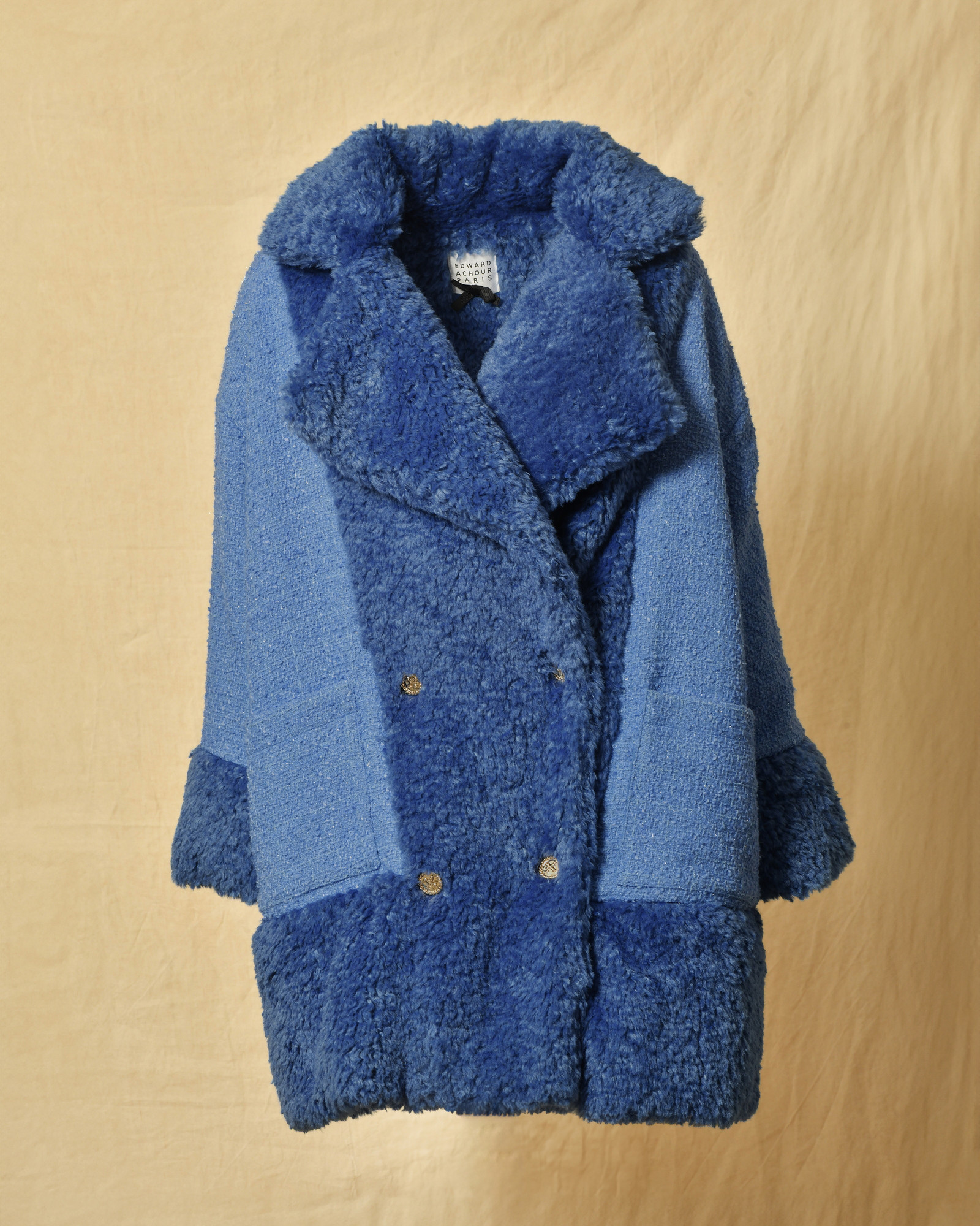 Manteau en tweed bleu Edward Achour