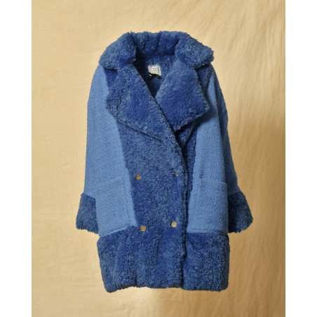 Manteau en tweed bleu Edward Achour