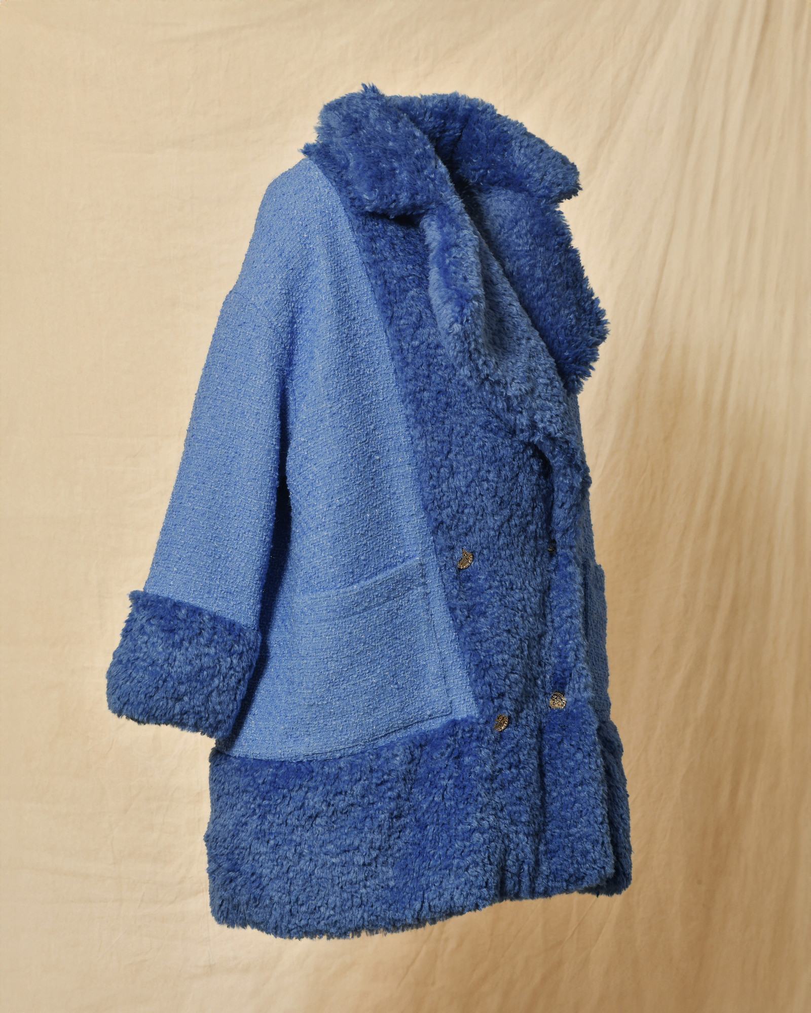 Manteau en tweed bleu Edward Achour