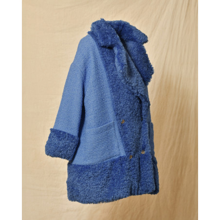 Manteau en tweed bleu Edward Achour