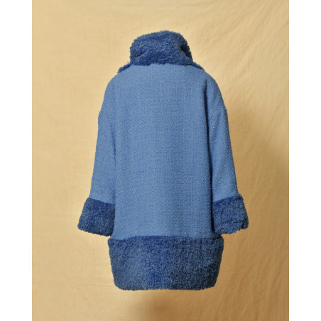 Manteau en tweed bleu Edward Achour