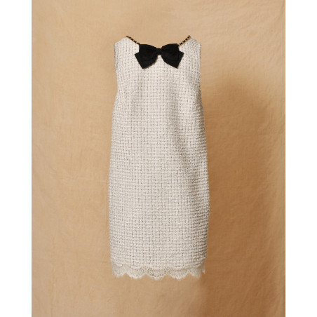 Robe en tweed blanc Elisabetta Franchi