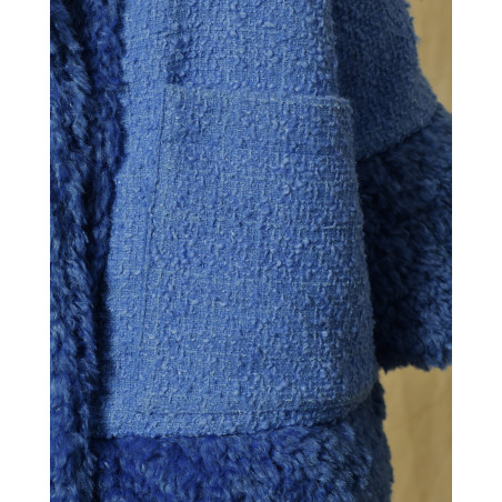 Manteau en tweed bleu Edward Achour