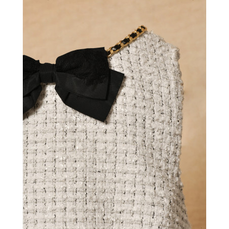 Robe en tweed blanc Elisabetta Franchi