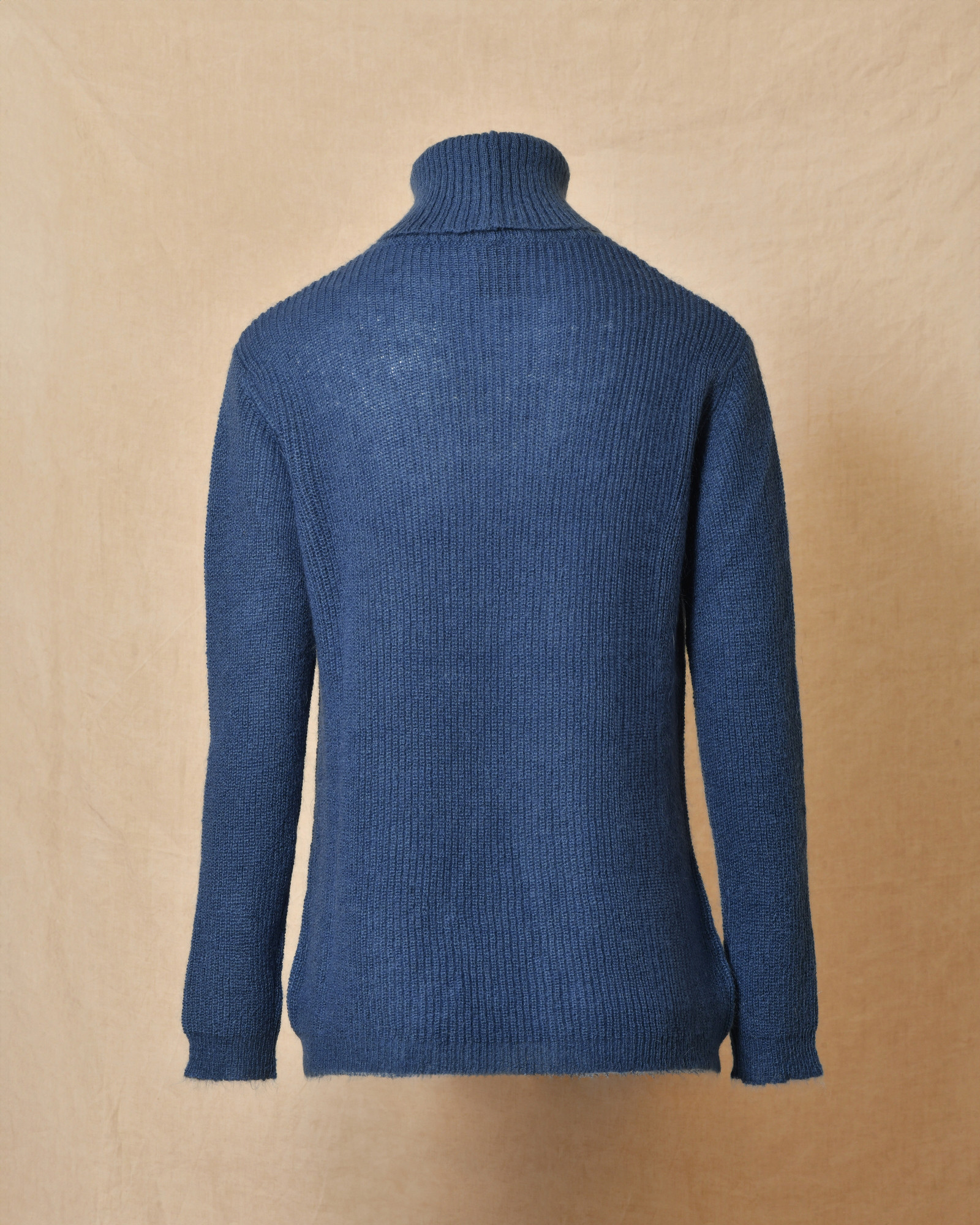 Pull col roulé bleu en mohair et laine Femmes Du Sud