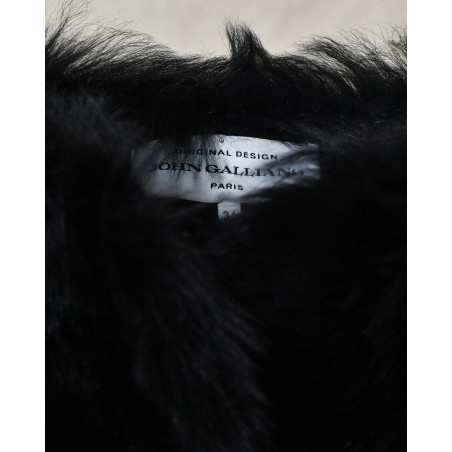 Veste en fourrure synthétique noir John Galliano