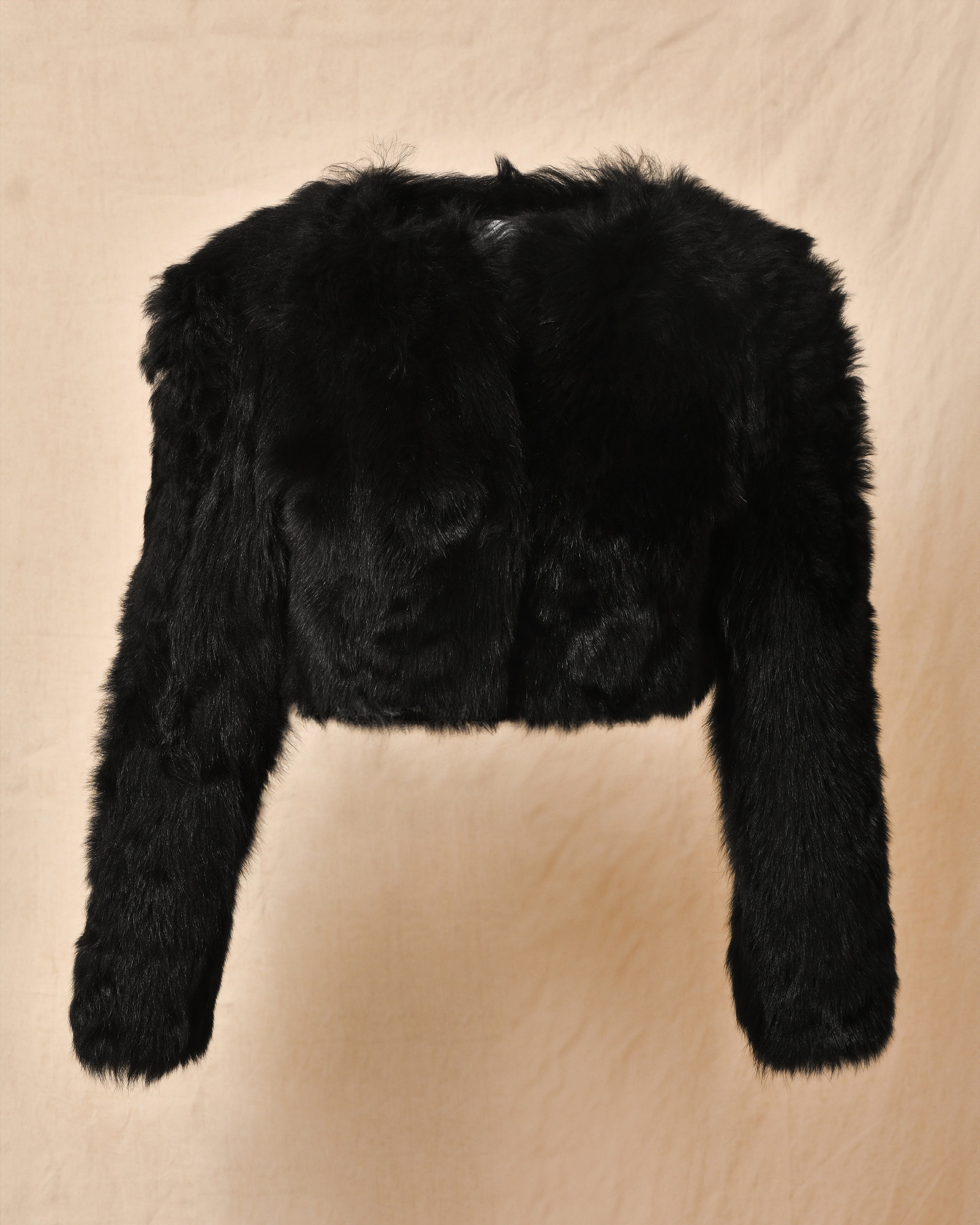 Veste en fourrure synthétique noir John Galliano