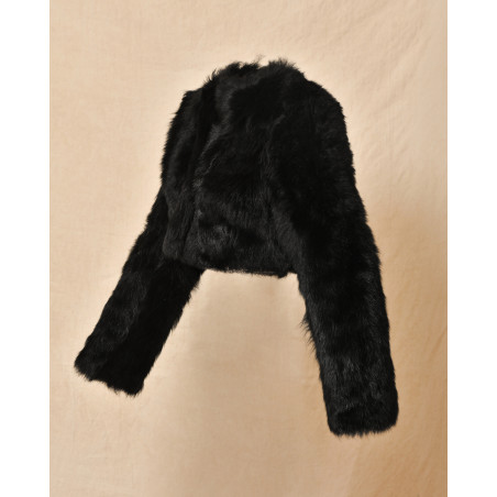 Veste en fourrure synthétique noir John Galliano