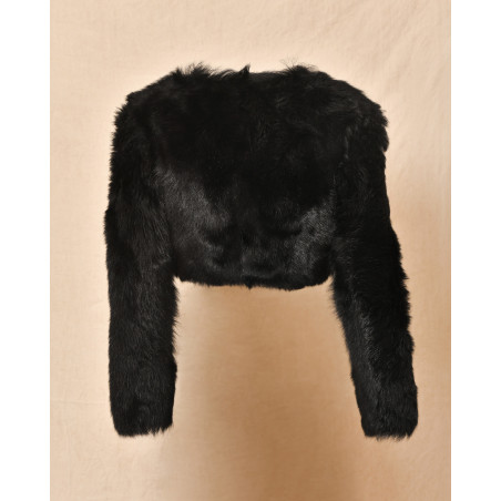 Veste en fourrure synthétique noir John Galliano