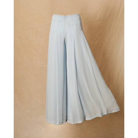 Pantalon bleu à volants Edward Achour