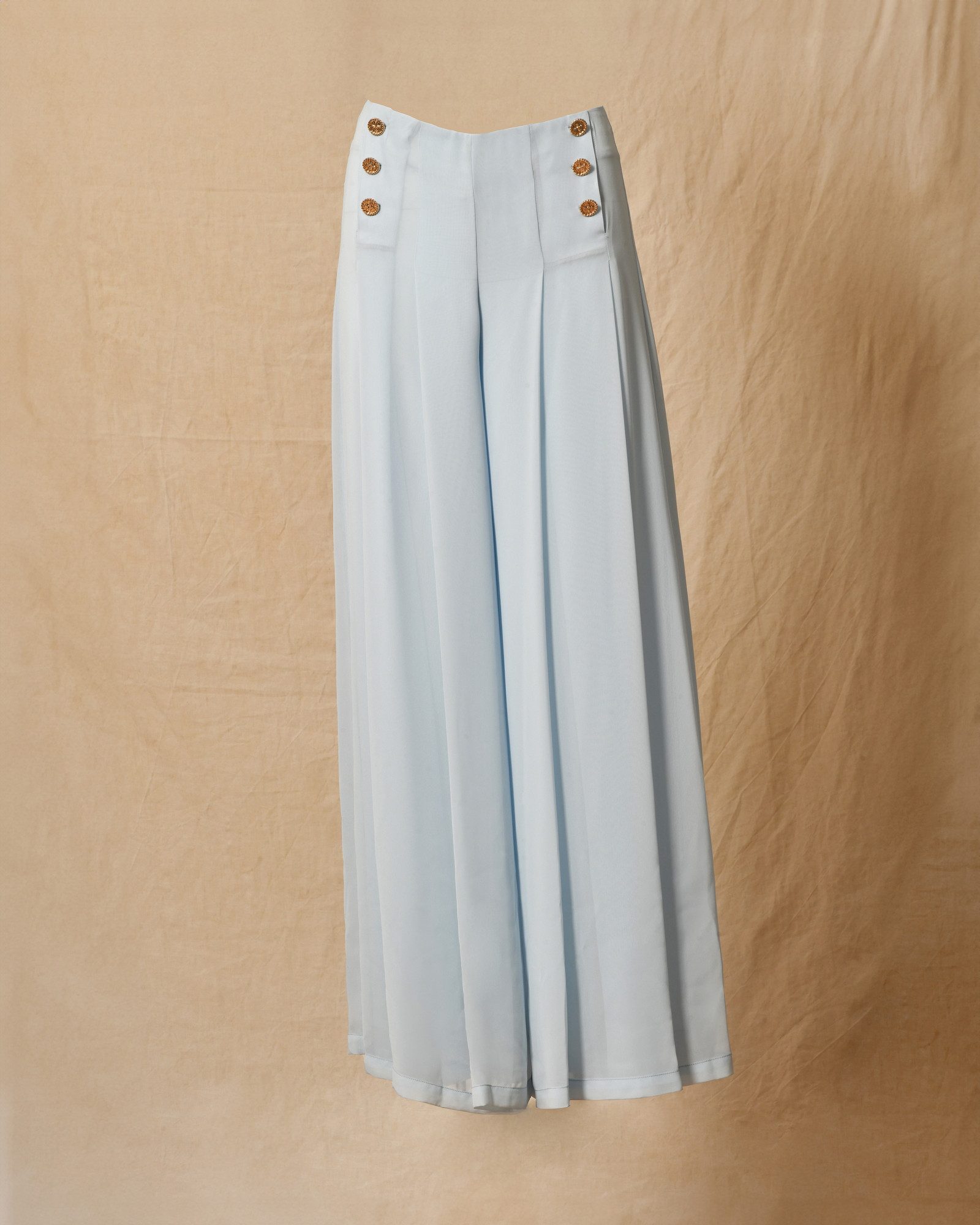 Pantalon bleu à volants Edward Achour