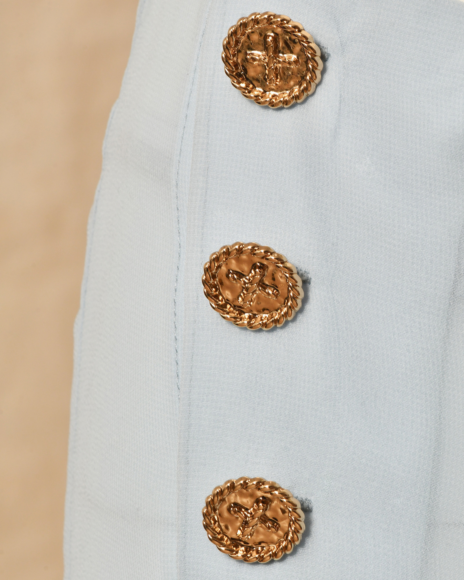 Pantalon bleu à volants Edward Achour