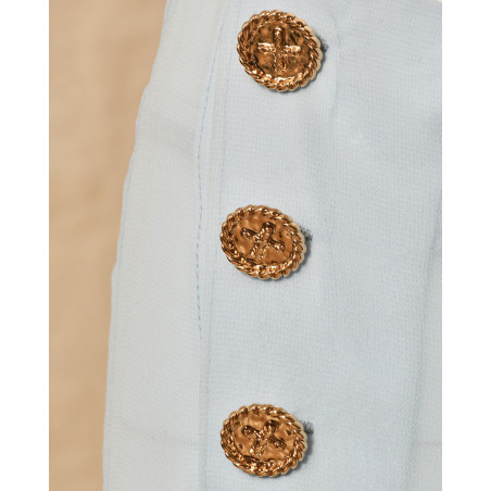 Pantalon bleu à volants Edward Achour