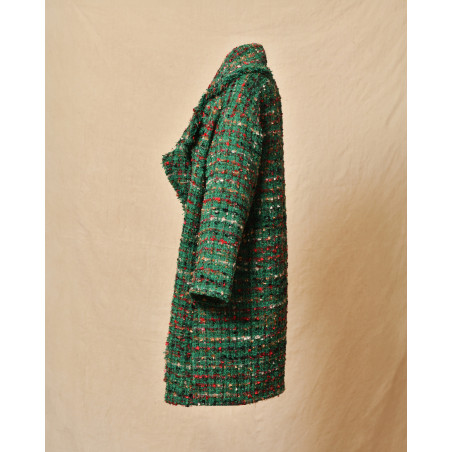 Manteau en tweed vert Edward Achour