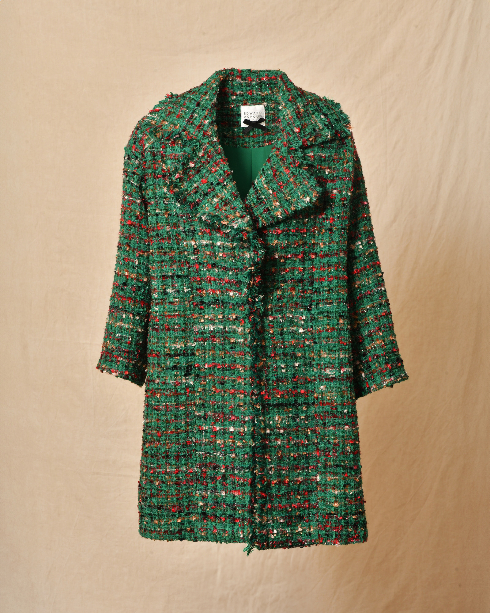 Manteau en tweed vert Edward Achour