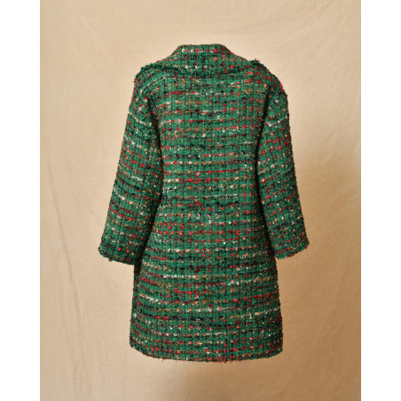 Manteau en tweed vert Edward Achour