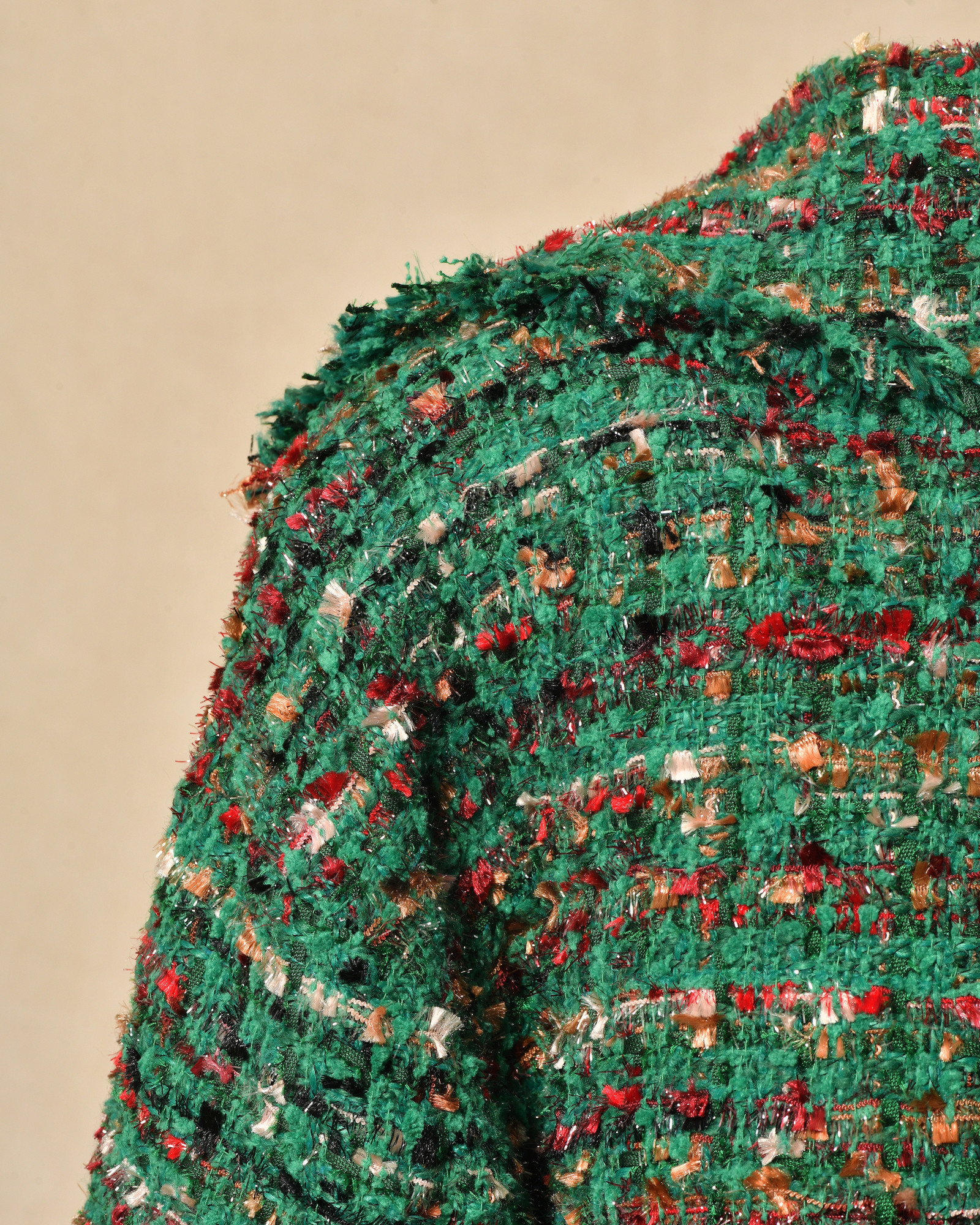 Manteau en tweed vert Edward Achour