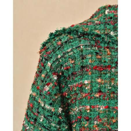 Manteau en tweed vert Edward Achour