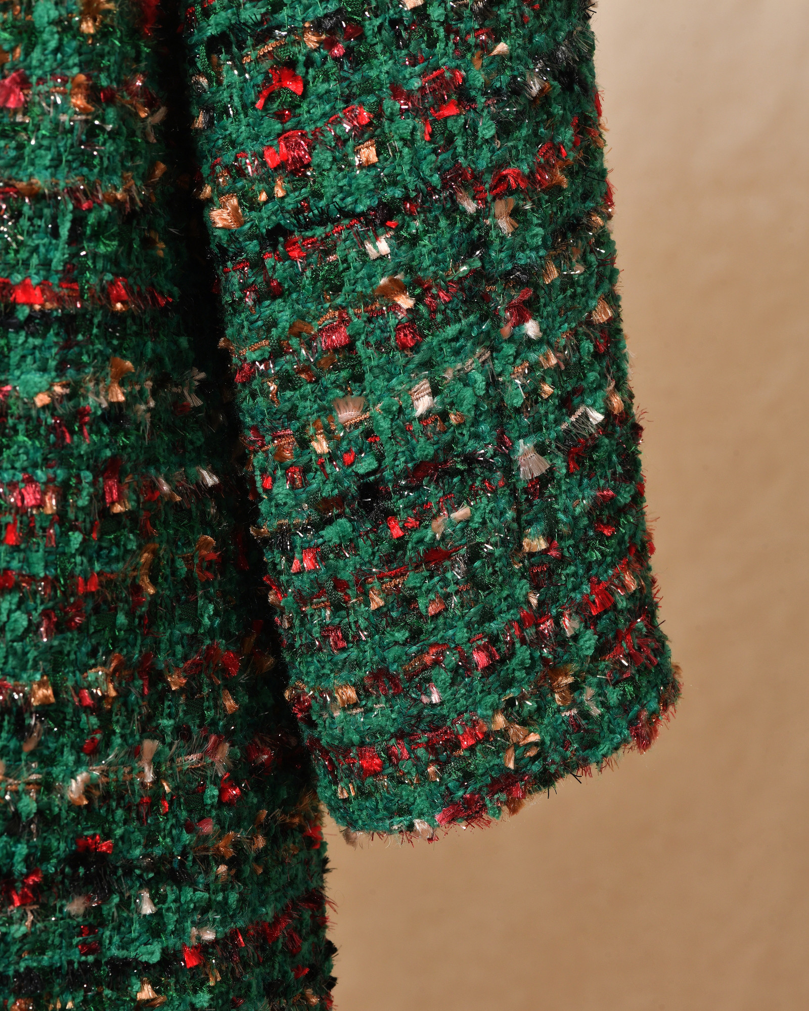 Manteau en tweed vert Edward Achour