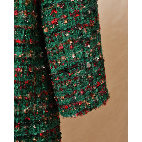 Manteau en tweed vert Edward Achour