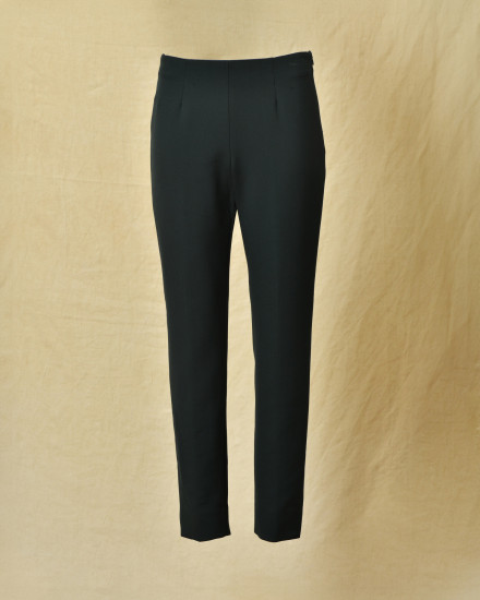 Pantalon en viscose et coton vert Peserico