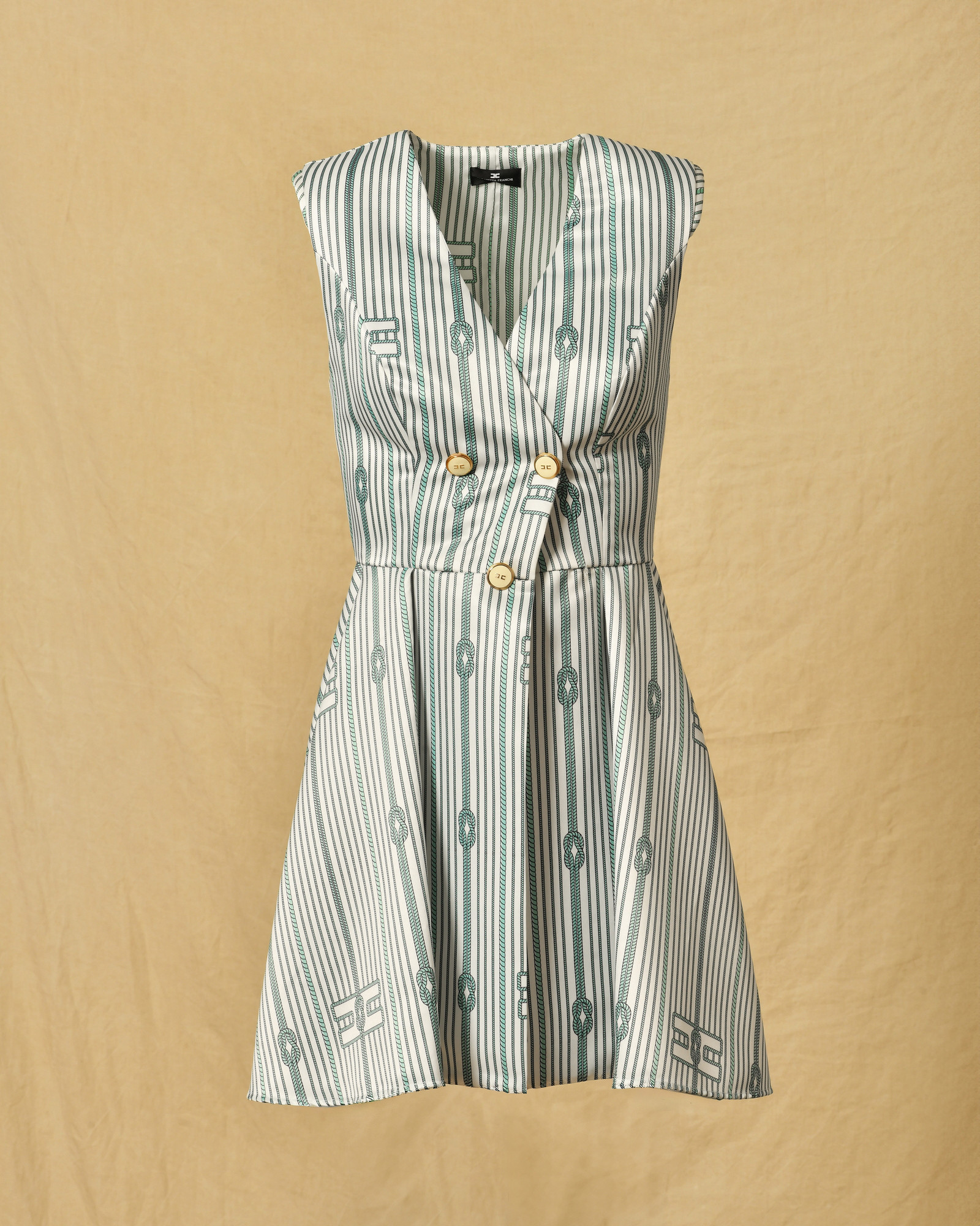 Robe à imprimés et boutons dorés Elisabetta Franchi