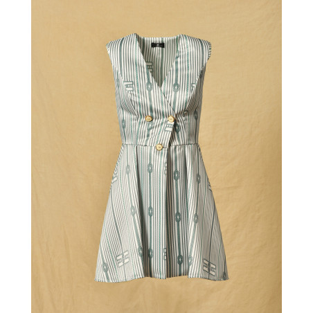 Robe à imprimés et boutons dorés Elisabetta Franchi