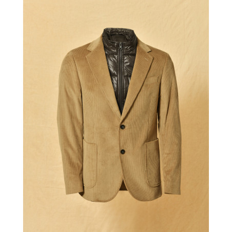 Veste en velours côtelé beige Berry & Brian