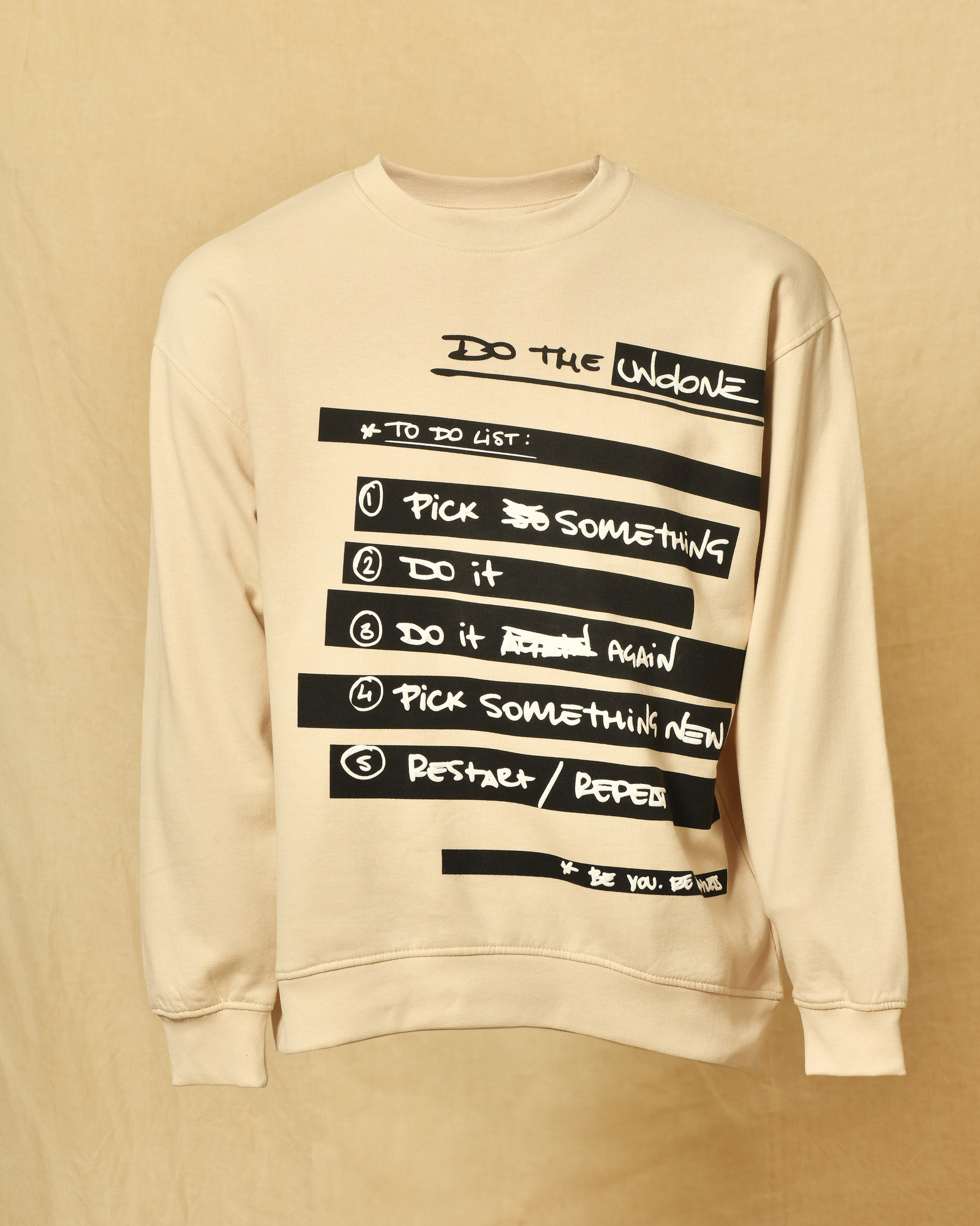 Sweat beige à inscription Ixos