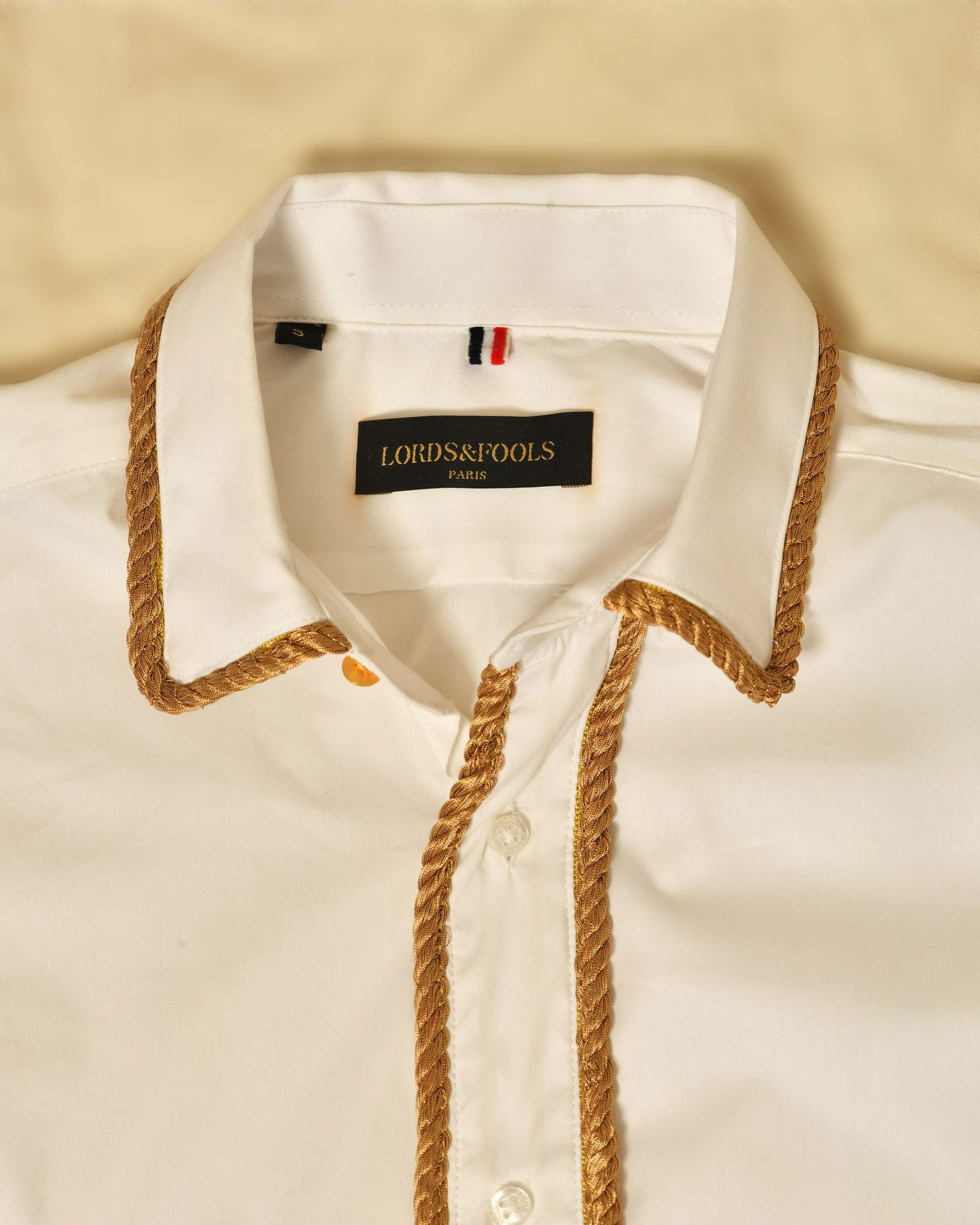 Chemise en coton blanc et détails dorés Lords & Fools