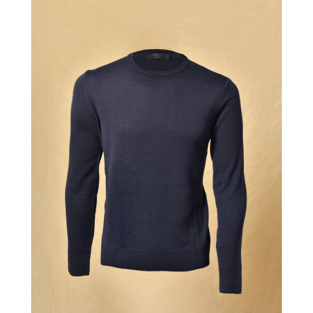 Pull en laine bleu Vneck