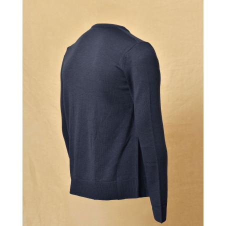 Pull en laine bleu Vneck