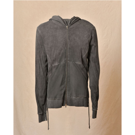 Gilet zippé à capuche gris Lost & Found