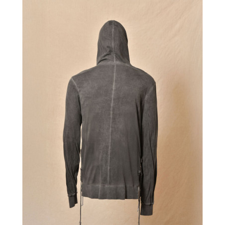 Gilet zippé à capuche gris Lost & Found