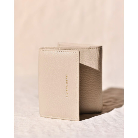 Portefeuille en cuir beige Liviana Conti