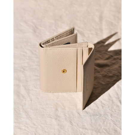 Portefeuille en cuir beige Liviana Conti