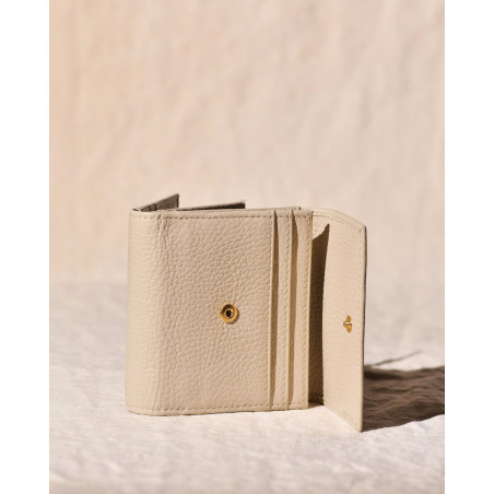 Portefeuille en cuir beige Liviana Conti