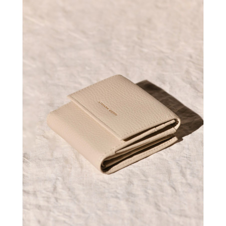 Portefeuille en cuir beige Liviana Conti