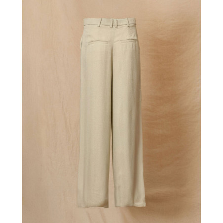 Pantalon à motifs chevrons beige Malloni