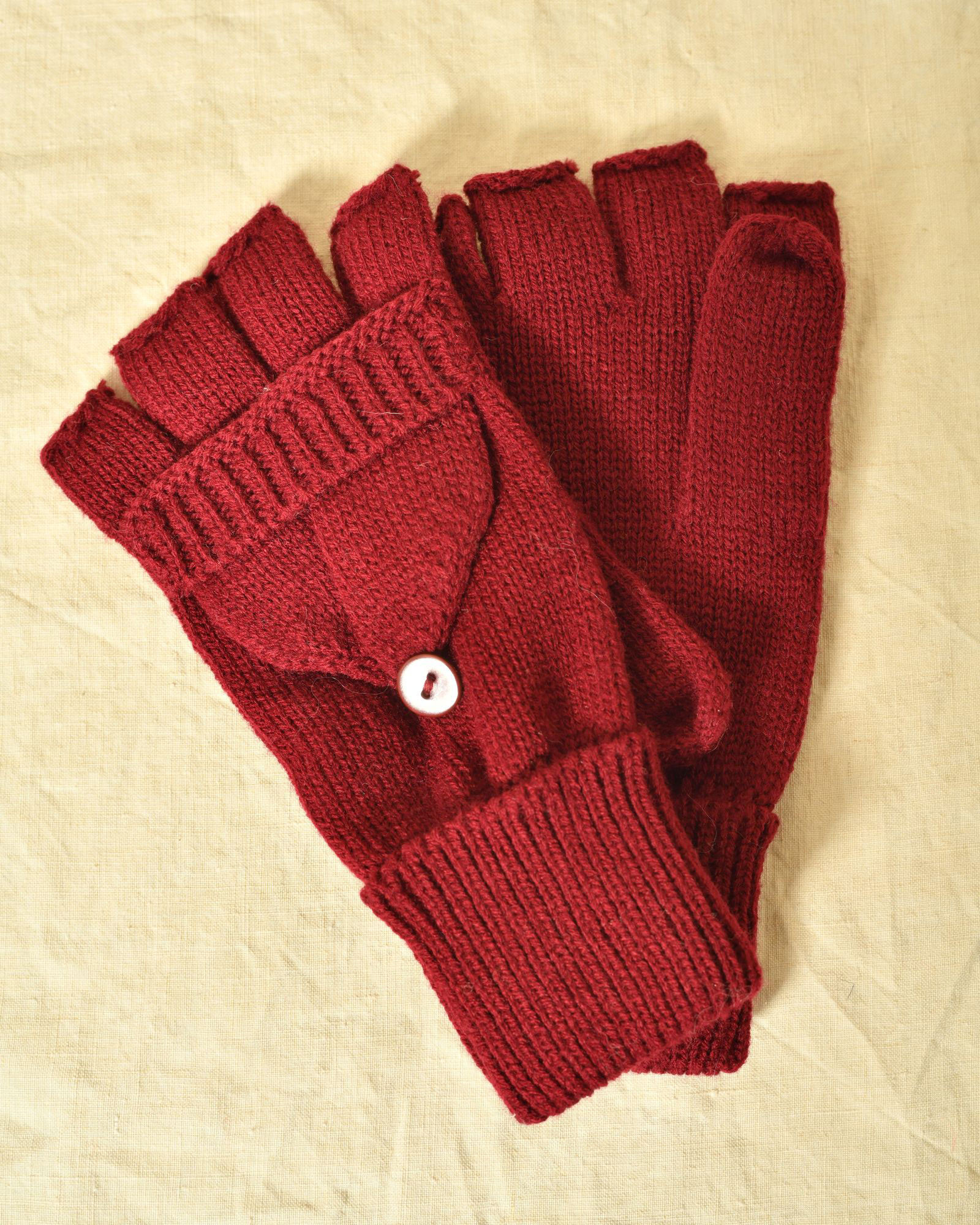 Mitaines convertibles 2 en 1 bordeaux Ka