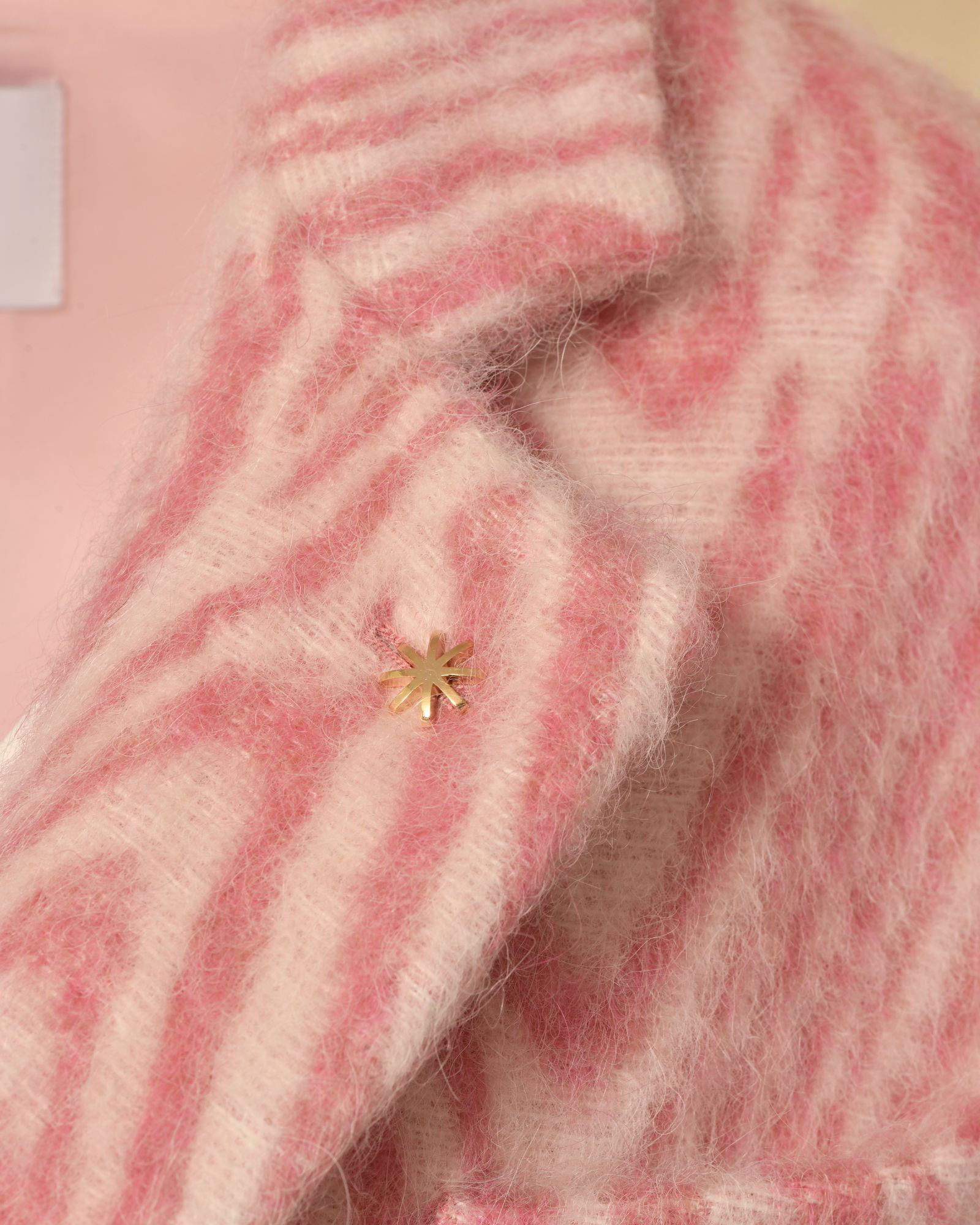Manteau en laine rose à motifs Manuel Ritz
