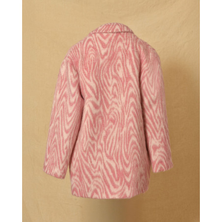 Manteau en laine rose à motifs Manuel Ritz