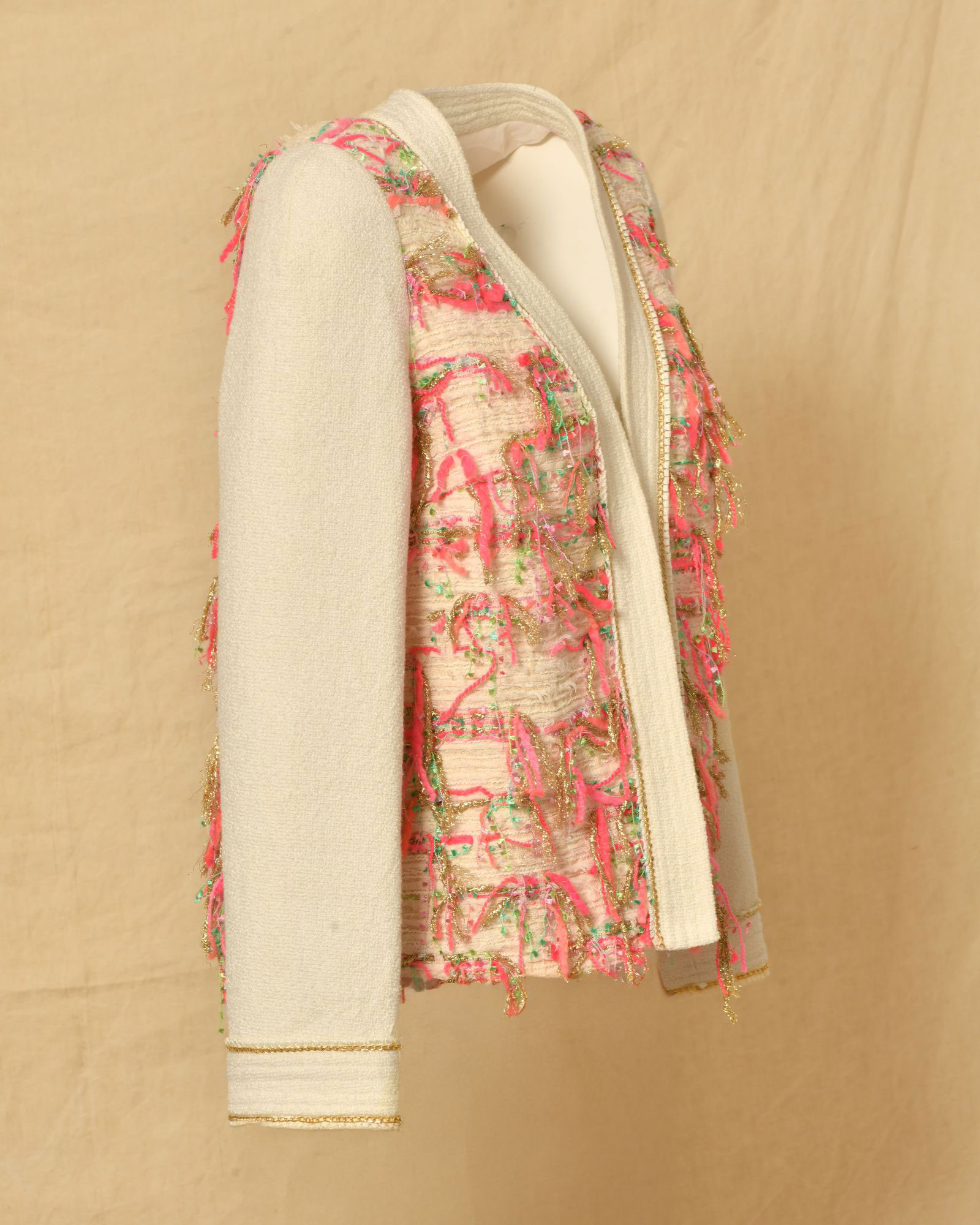 Veste blanche en tweed Edward Achour