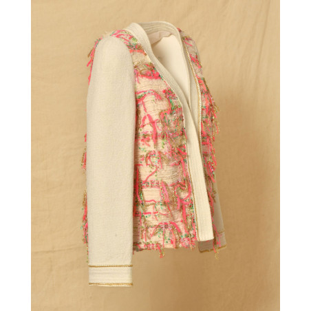 Veste blanche en tweed Edward Achour