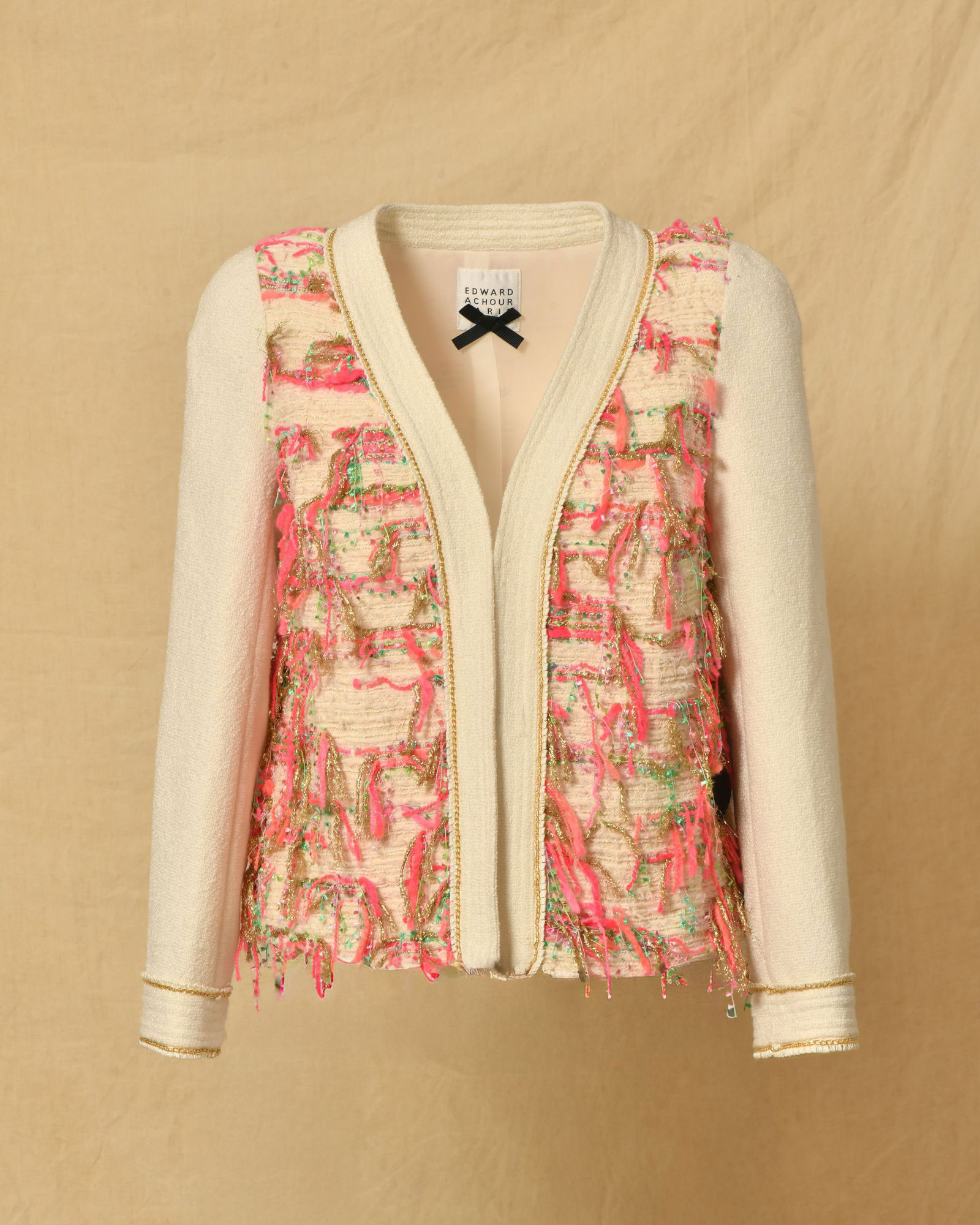 Veste blanche en tweed Edward Achour