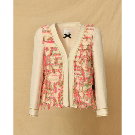 Veste blanche en tweed Edward Achour