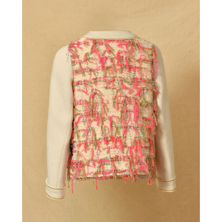 Veste blanche en tweed Edward Achour