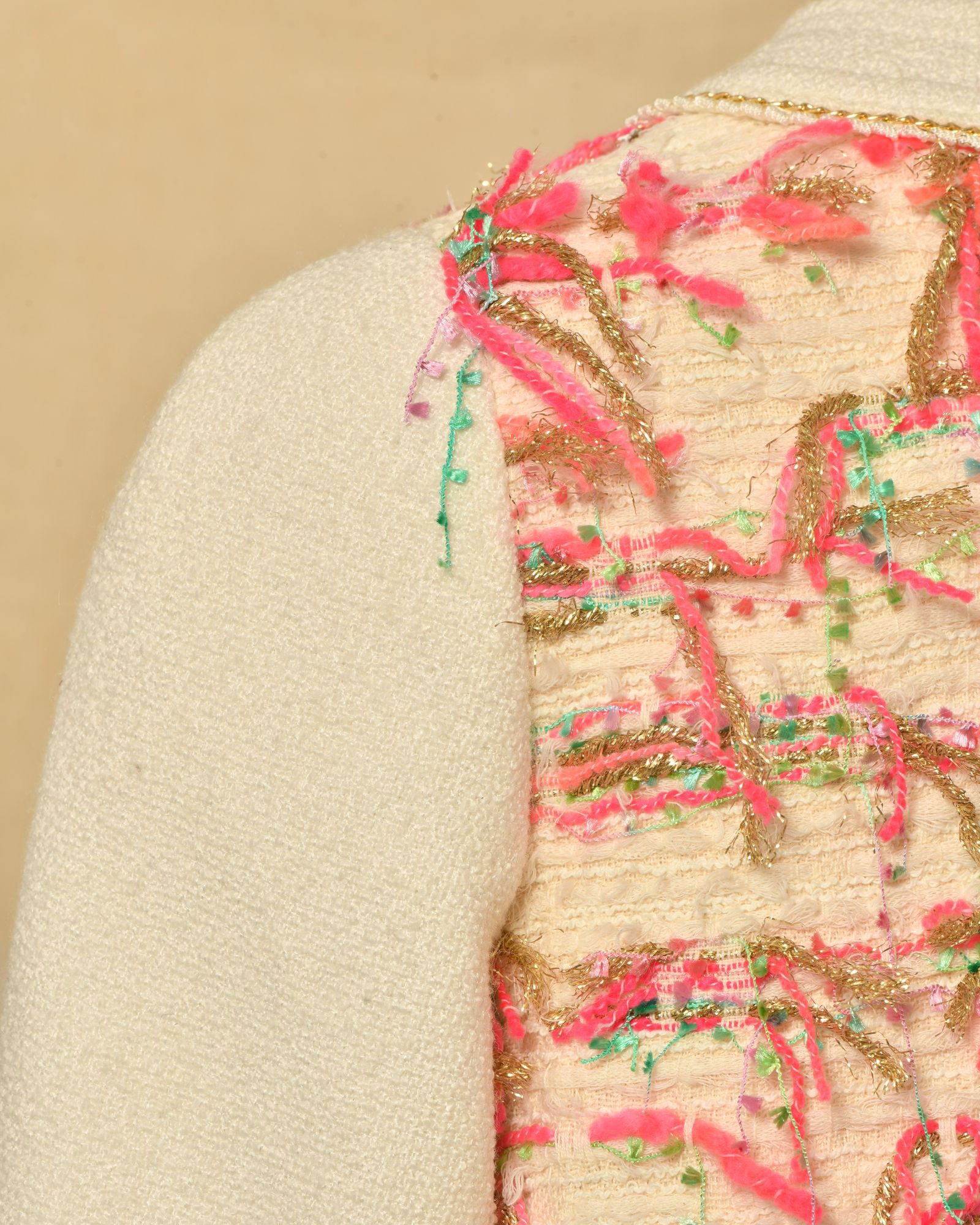 Veste blanche en tweed Edward Achour