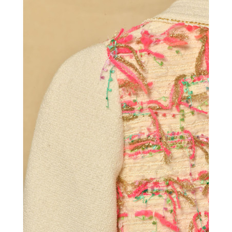Veste blanche en tweed Edward Achour